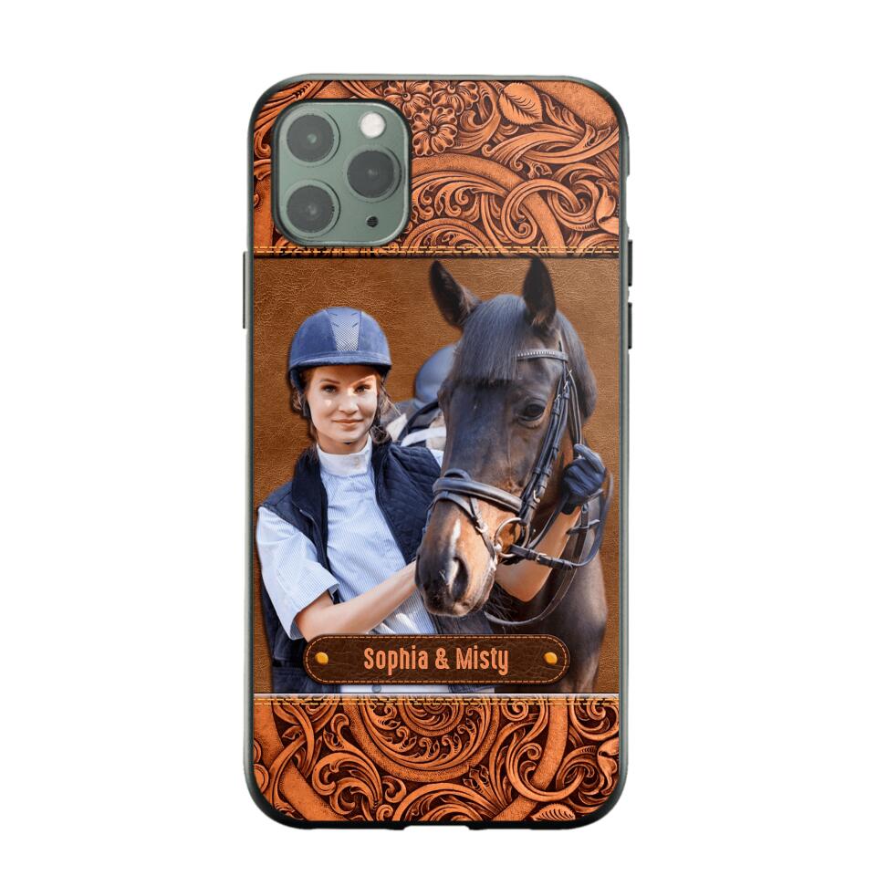 Personalized Horses Lovers Leather Printed Phonecase Upload Custom Image 28