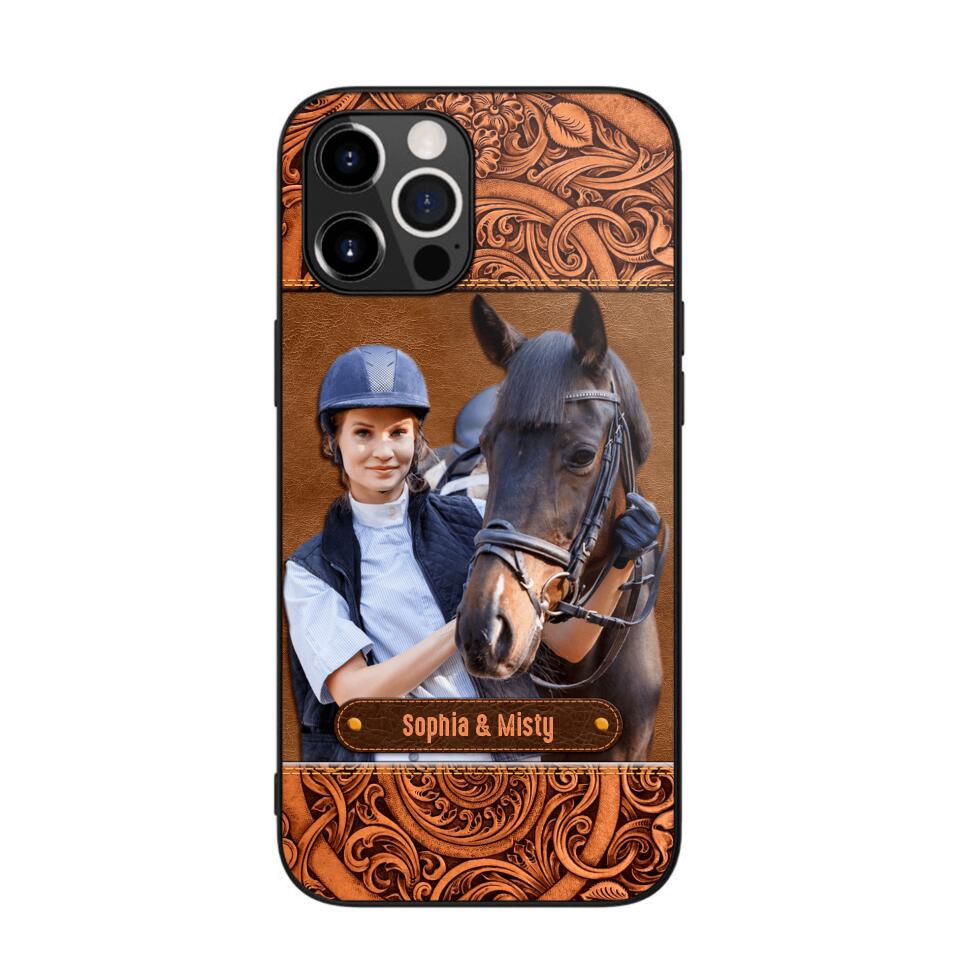 Personalized Horses Lovers Leather Printed Phonecase Upload Custom Image 28