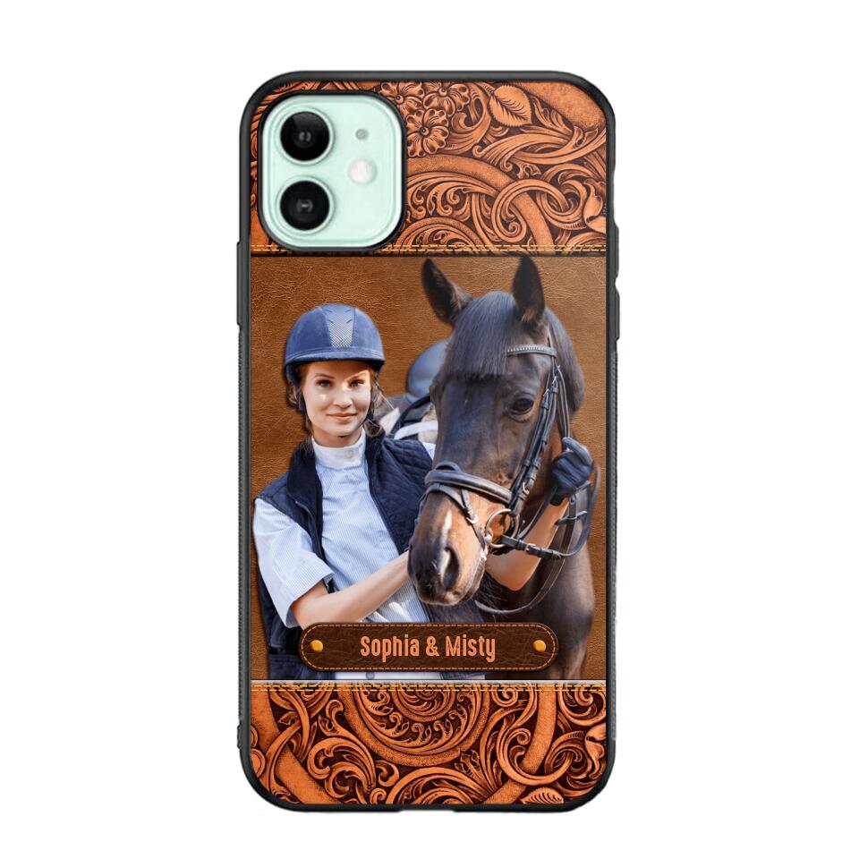 Personalized Horses Lovers Leather Printed Phonecase Upload Custom Image 28