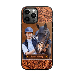 Personalized Horses Lovers Leather Printed Phonecase Upload Custom Image 28