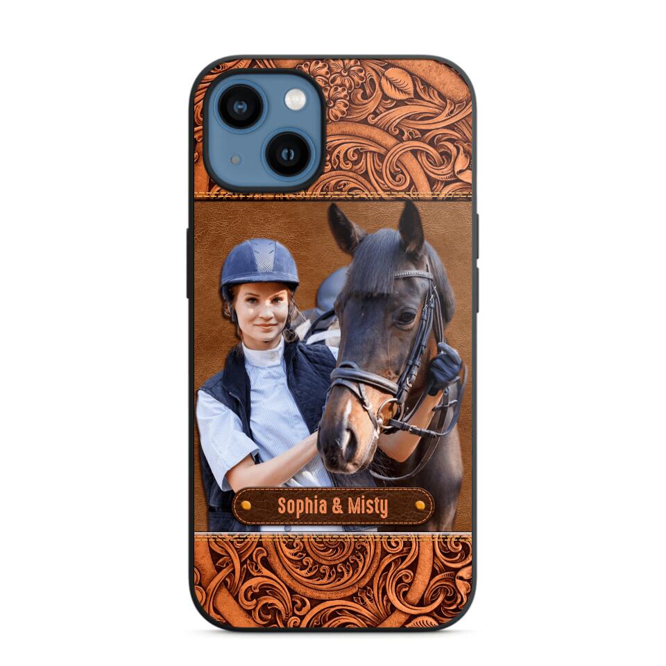 Personalized Horses Lovers Leather Printed Phonecase Upload Custom Image 28