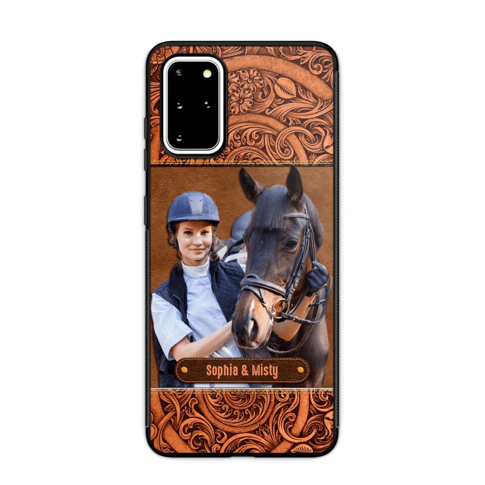 Personalized Horses Lovers Leather Printed Phonecase Upload Custom Image 28