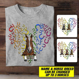 Personalized Horse Lovers LGBT Heart Tshirt Printed NQHC2806