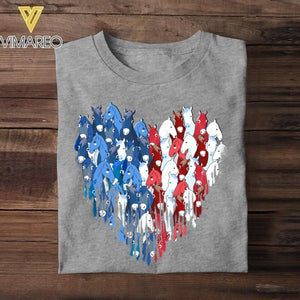 Personalized Horse Heart Flag Independence Day Tshirt Printed 22JUL-HY29