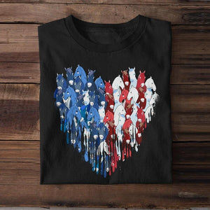 Personalized Horse Heart Flag Independence Day Tshirt Printed 22JUL-HY29