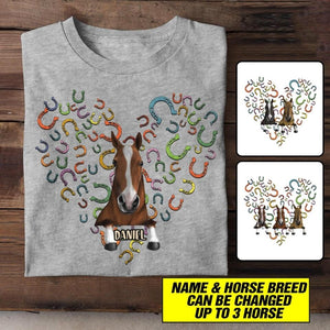 Personalized Heart Horse Tshirt Printed NQHC2906