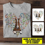 Personalized Heart Horse Tshirt Printed NQHC2906