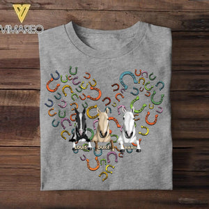 Personalized Heart Horse Tshirt Printed NQHC2906