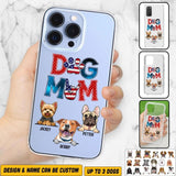 Personalized Dog Mom Flag Independence 
Day Transparent Silicone Phonecase Printed 22JUL-HQ30