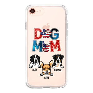 Personalized Dog Mom Flag Independence 
Day Transparent Silicone Phonecase Printed 22JUL-HQ30