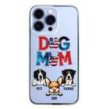 Personalized Dog Mom Flag Independence 
Day Transparent Silicone Phonecase Printed 22JUL-HQ30