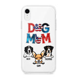 Personalized Dog Mom Flag Independence 
Day Transparent Silicone Phonecase Printed 22JUL-HQ30