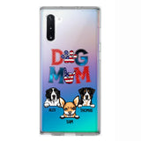 Personalized Dog Mom Flag Independence 
Day Transparent Silicone Phonecase Printed 22JUL-HQ30