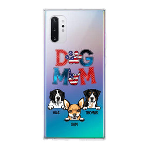 Personalized Dog Mom Flag Independence 
Day Transparent Silicone Phonecase Printed 22JUL-HQ30