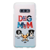 Personalized Dog Mom Flag Independence 
Day Transparent Silicone Phonecase Printed 22JUL-HQ30