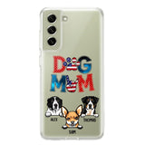 Personalized Dog Mom Flag Independence 
Day Transparent Silicone Phonecase Printed 22JUL-HQ30