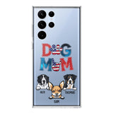 Personalized Dog Mom Flag Independence 
Day Transparent Silicone Phonecase Printed 22JUL-HQ30