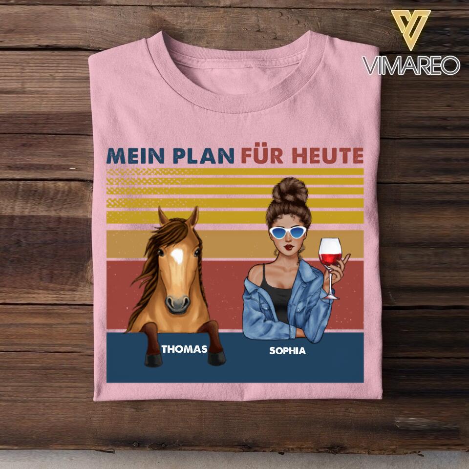 Personalized German Girl Love Horse Tshirt Printed 22JUL-HC30