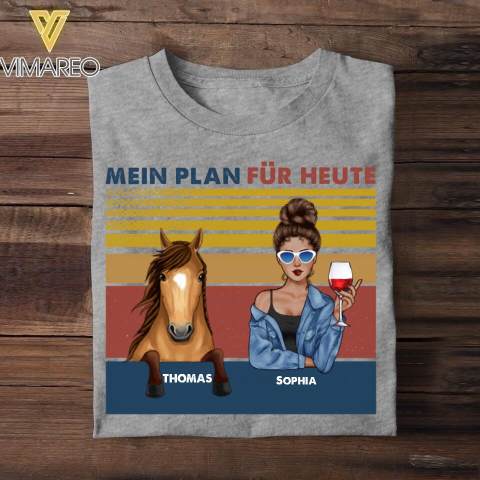 Personalized German Girl Love Horse Tshirt Printed 22JUL-HC30