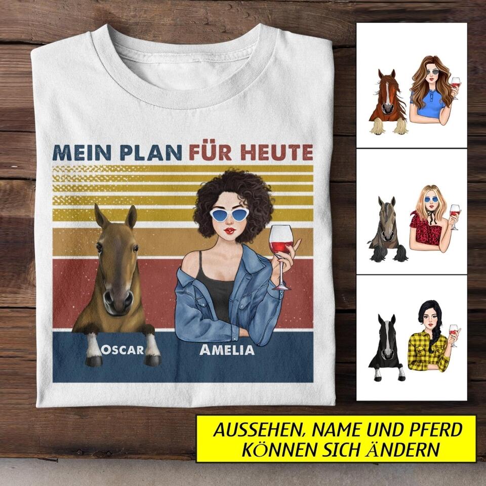 Personalized German Girl Love Horse Tshirt Printed 22JUL-HC30