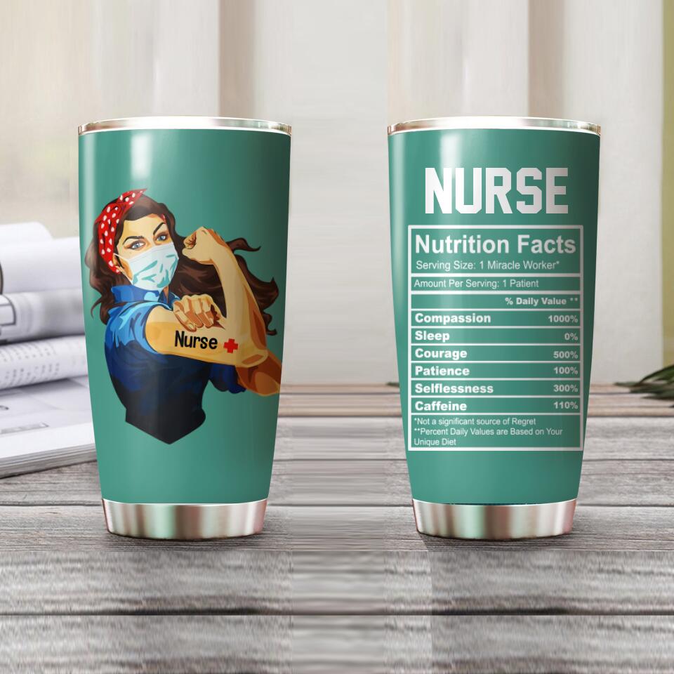 Personalized Nurse Nutrition Facts 1 Miracle Worker Tumbler Printed QTVQ0107