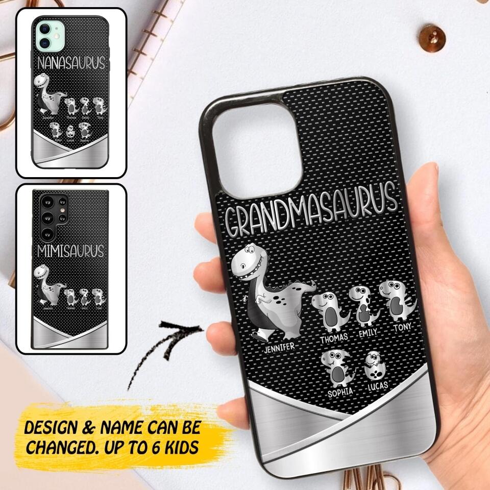 Personalized Grandmasaurus With Kid Phone Case Printed 22JUY-DT01