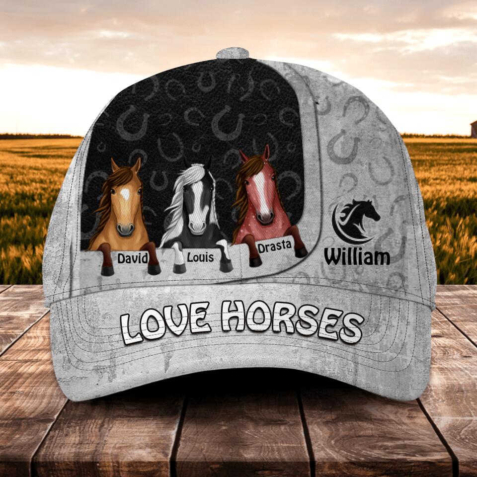 Personalized Love Horses Cap Printed NQDT0507