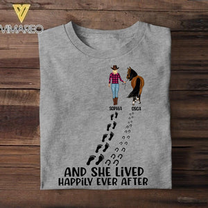 Personalized And She Lived Happily Ever After Horse Girl  Tshirt Printed NQHC0607