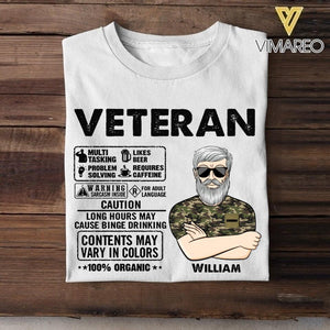 Personalized French Veterans/Soldier Tshirt Printed 22JUY-HC07