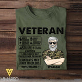 Personalized French Veterans/Soldier Tshirt Printed 22JUY-HC07