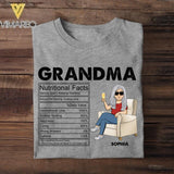 Personalized Grandma Nutritional Facts Tshirt Printed QTHC0807