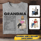 Personalized Grandma Nutritional Facts Tshirt Printed QTHC0807