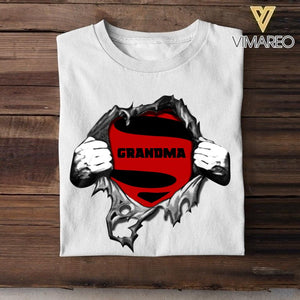 Personalized Grandma Superman Tshirt Printed QTHC1307