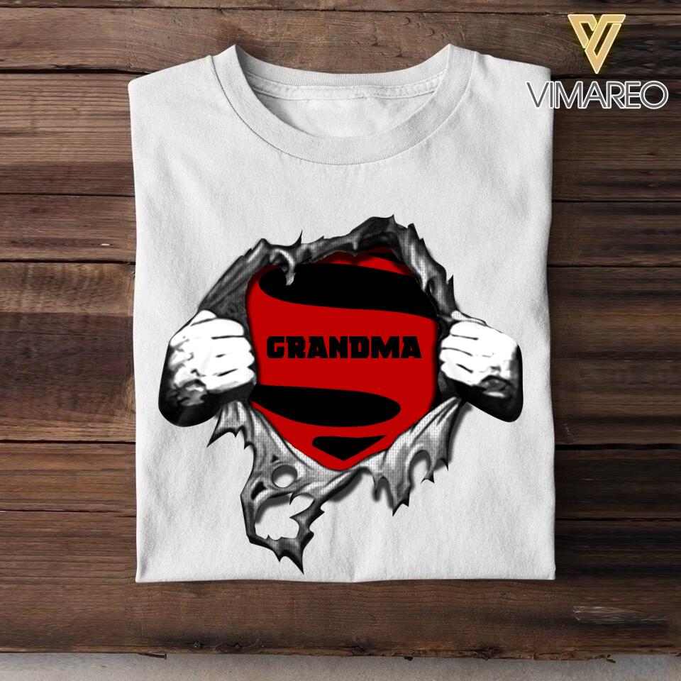 Personalized Grandma Superman Tshirt Printed QTHC1307