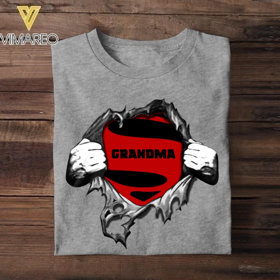 Personalized Grandma Superman Tshirt Printed QTHC1307