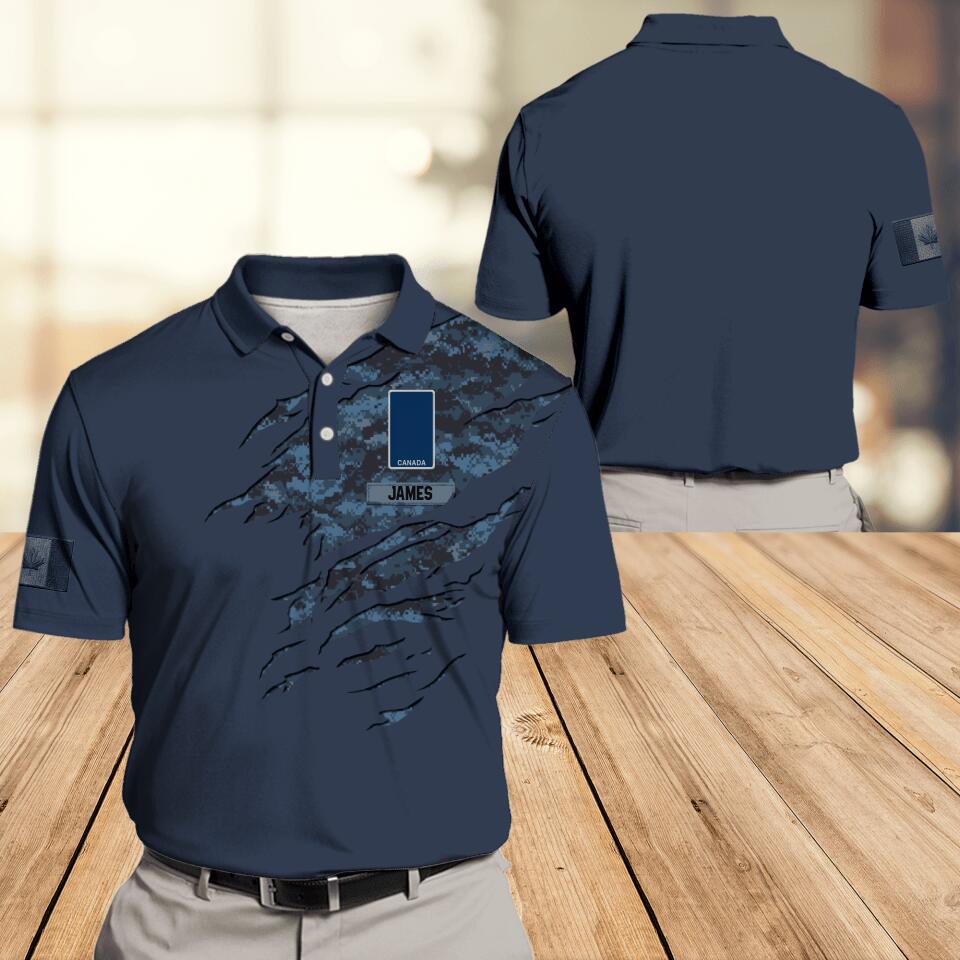 Personalized Canadian Veteran/ Solider Camo Polo Shirts 3D Printed QTDT1307