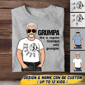 Personalized Grumpa, Like A Regular Grandpa, Only Grumpier Tshirt Printed 22JUY-HQ12