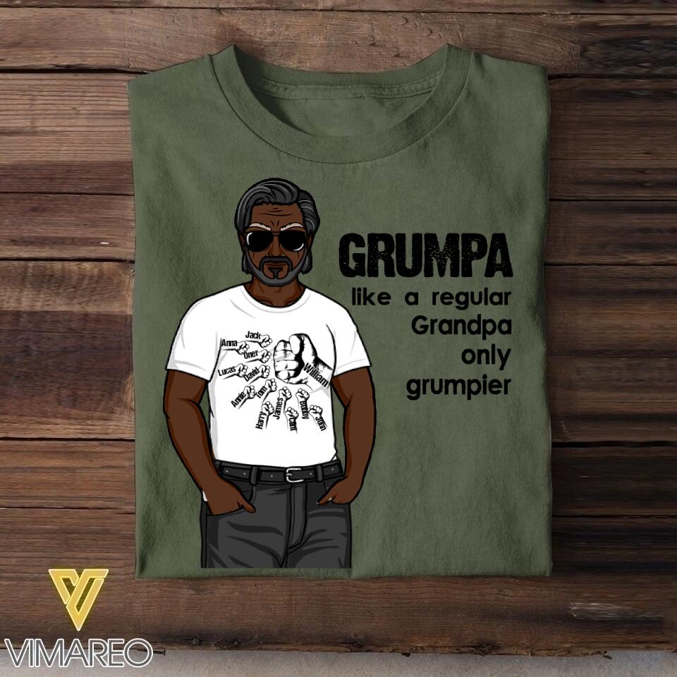 Personalized Grumpa, Like A Regular Grandpa, Only Grumpier Tshirt Printed 22JUY-HQ12