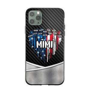 Personalized Mimi With Grandkid Heart Flag Phone Case Printed 22JUY-HC14