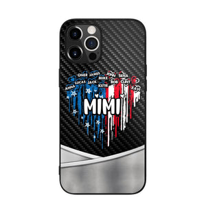 Personalized Mimi With Grandkid Heart Flag Phone Case Printed 22JUY-HC14