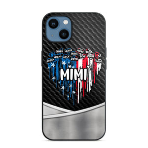 Personalized Mimi With Grandkid Heart Flag Phone Case Printed 22JUY-HC14