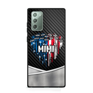 Personalized Mimi With Grandkid Heart Flag Phone Case Printed 22JUY-HC14