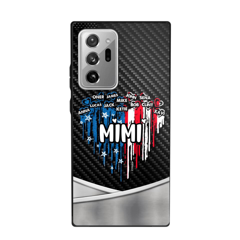 Personalized Mimi With Grandkid Heart Flag Phone Case Printed 22JUY-HC14