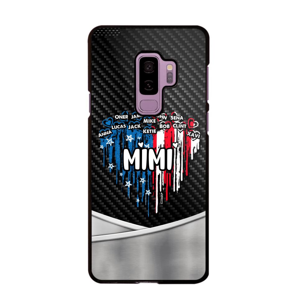 Personalized Mimi With Grandkid Heart Flag Phone Case Printed 22JUY-HC14