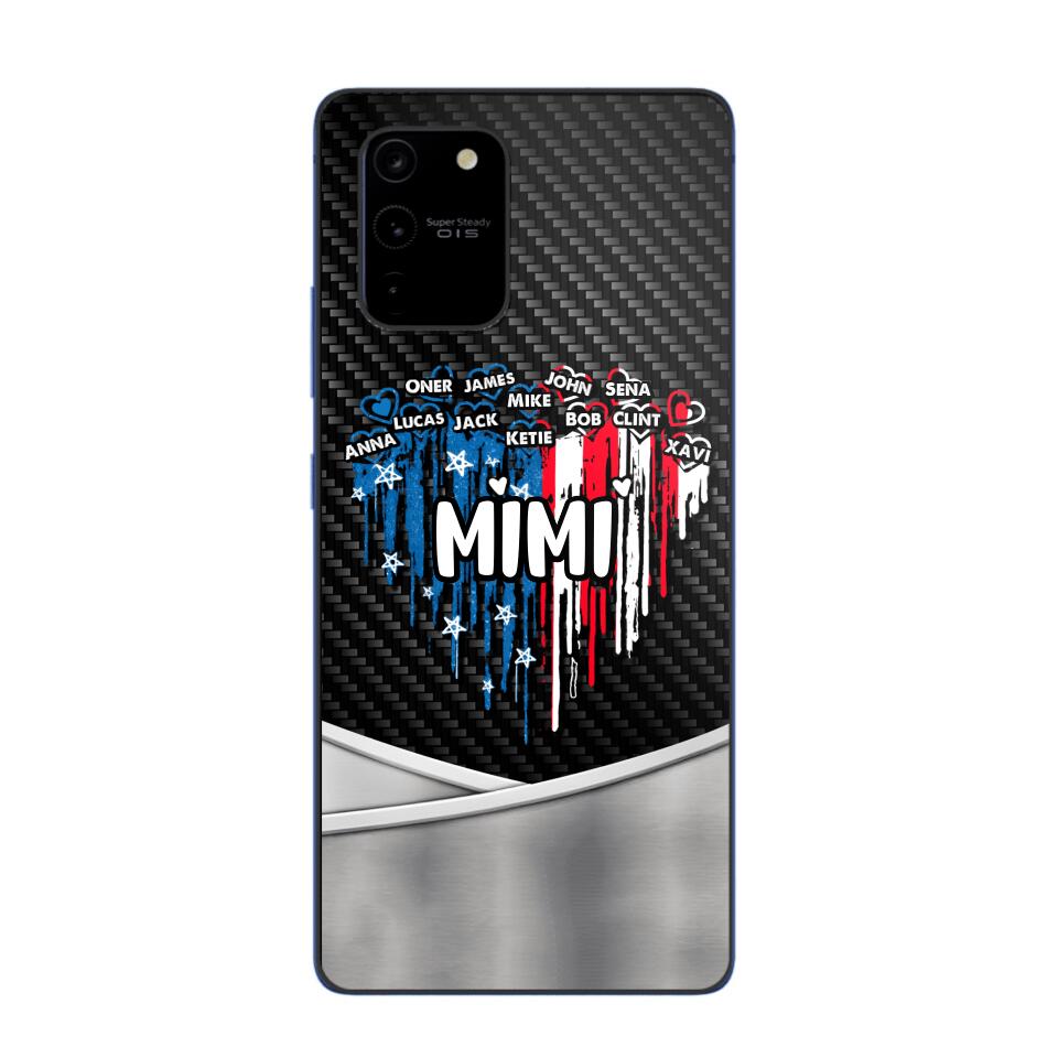 Personalized Mimi With Grandkid Heart Flag Phone Case Printed 22JUY-HC14