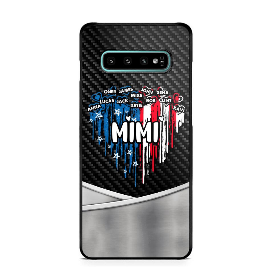 Personalized Mimi With Grandkid Heart Flag Phone Case Printed 22JUY-HC14