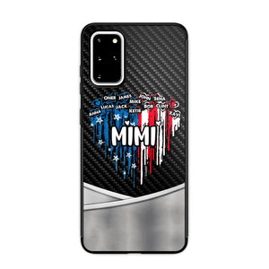 Personalized Mimi With Grandkid Heart Flag Phone Case Printed 22JUY-HC14