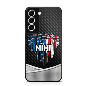 Personalized Mimi With Grandkid Heart Flag Phone Case Printed 22JUY-HC14