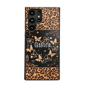 Personalized Grandma Kid Name Butterfly Leopard Phonecase QTDT1407