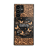 Personalized Grandma Kid Name Butterfly Leopard Phonecase QTDT1407